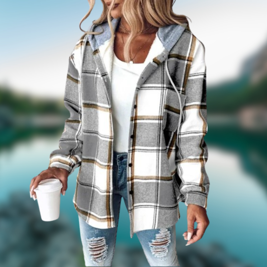 Mia™ | Giacca a quadri con cappuccio