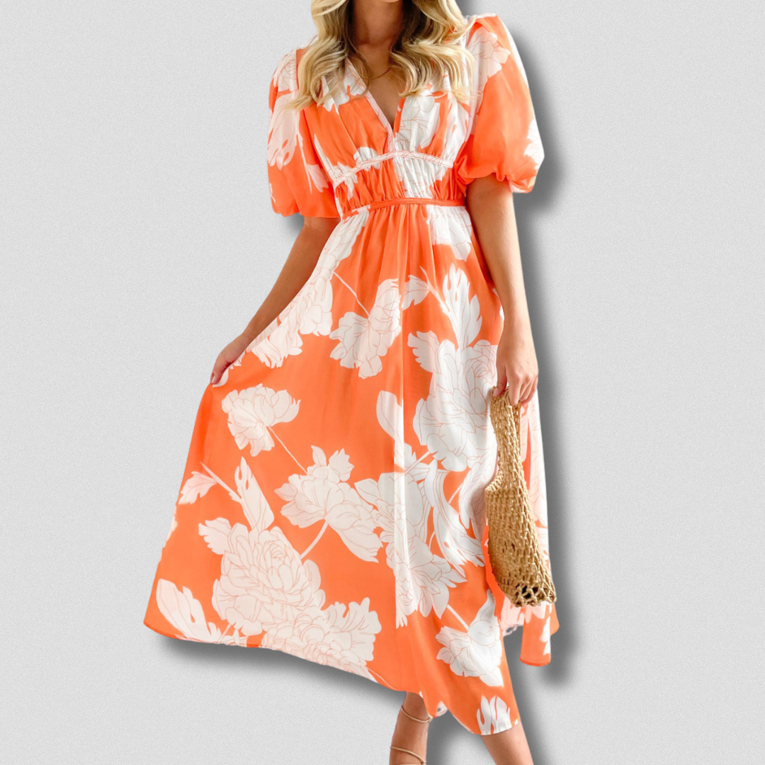 Agnese™ | Vestito artigianale e versatile con fantasia