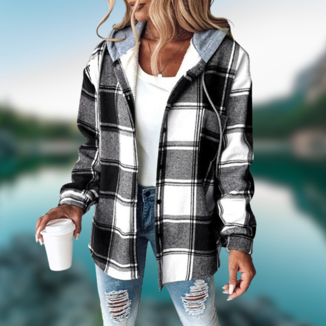 Mia™ | Giacca a quadri con cappuccio
