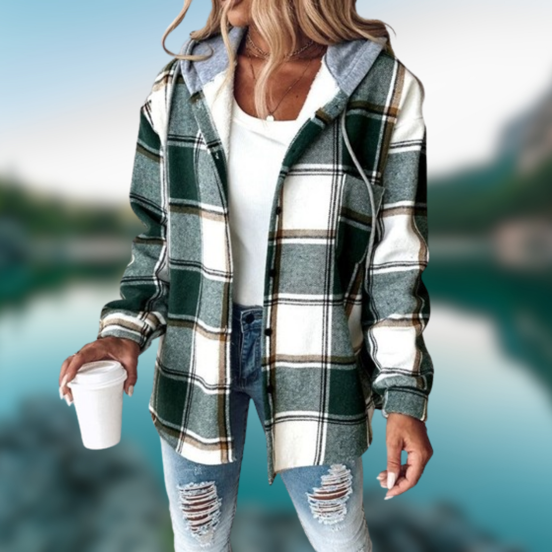 Mia™ | Giacca a quadri con cappuccio