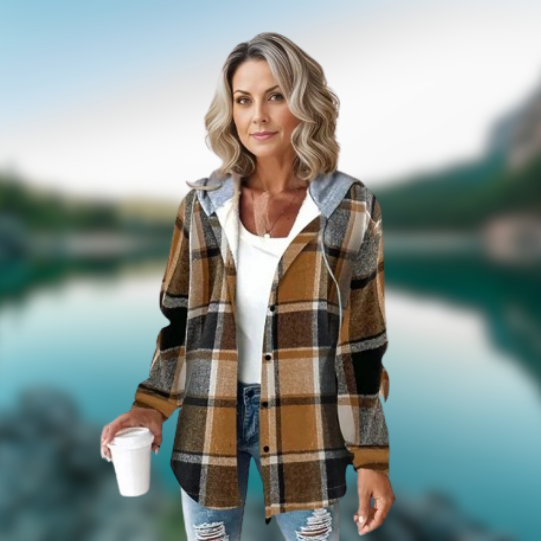Mia™ | Giacca a quadri con cappuccio