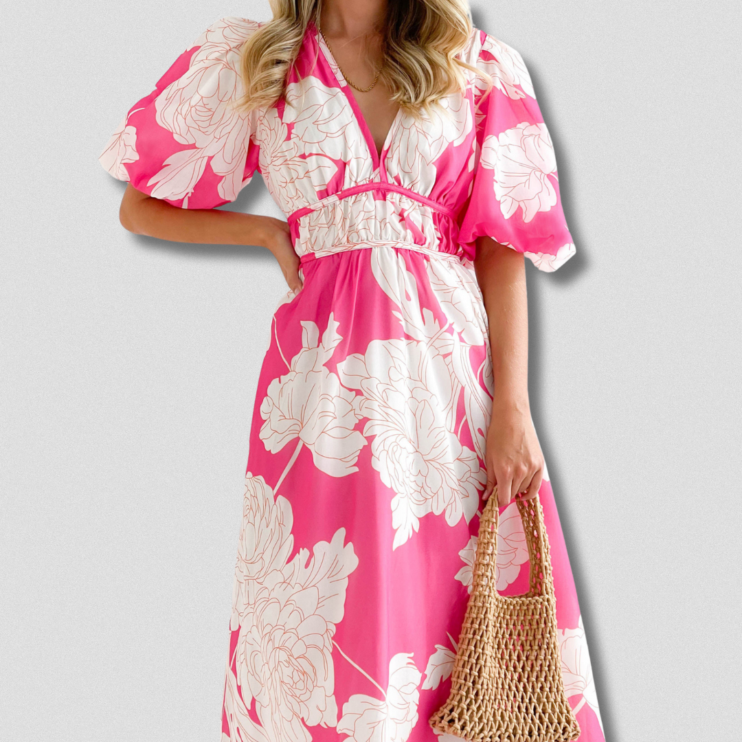 Agnese™ | Vestito artigianale e versatile con fantasia