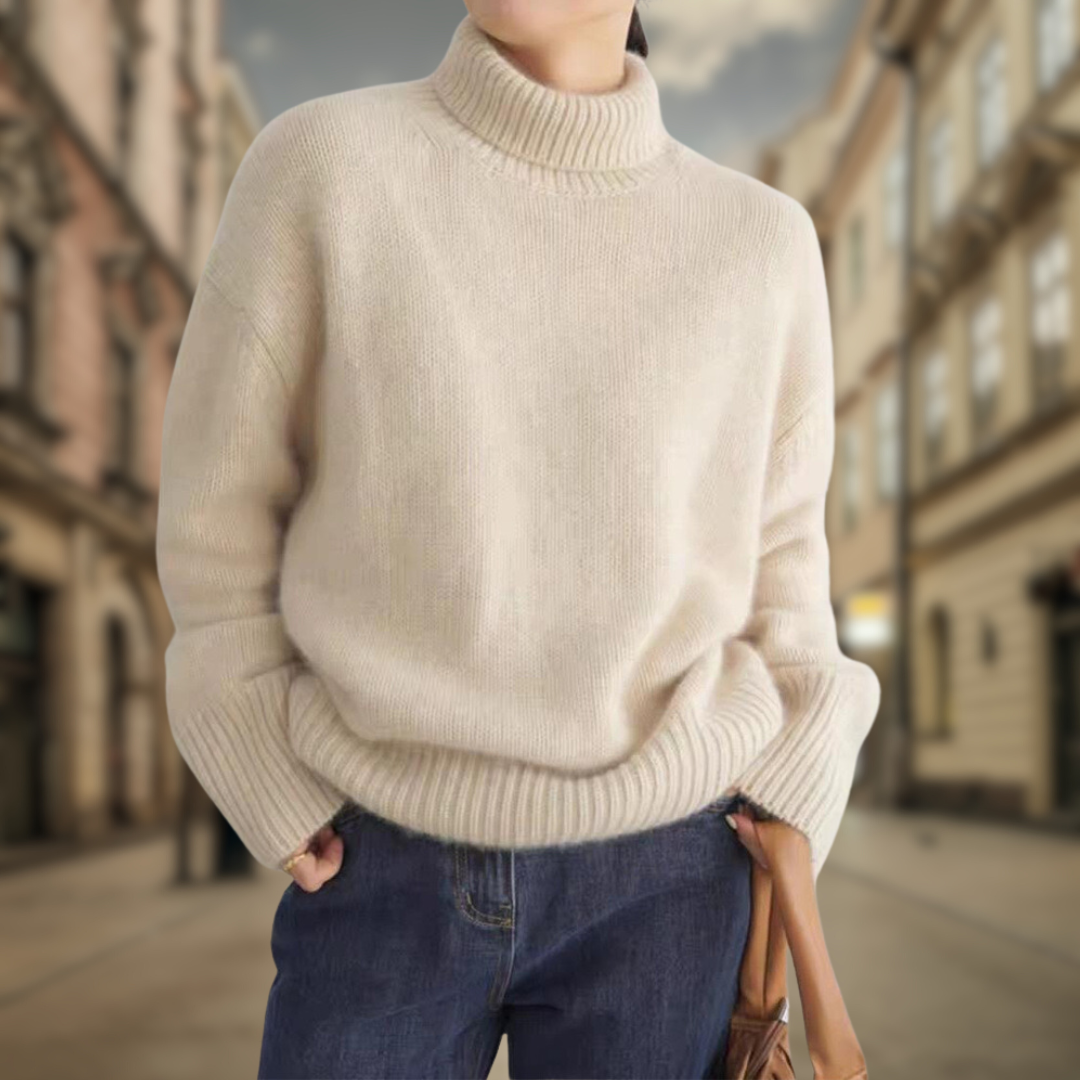 Alessandra™ | Maglione a collo alto ad effetto cashmere